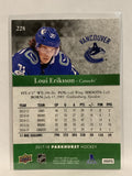 #228 Loui Eriksson Vancouver Canucks 2017-18 Parkhurst  Hockey Card