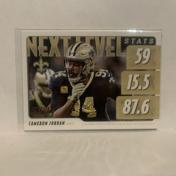 NLS-CJ Cameron Jordan Next Lavel Stats New Orleans Saints 2020 Score Football Card LZ2