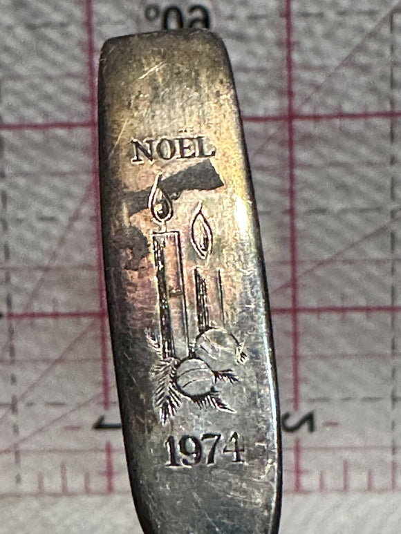 Noel 1974 Candle Ornament Silver Plated  Souvenir Spoon