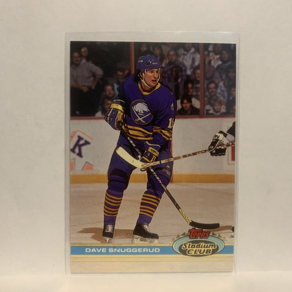 #320 Dave Snuggerud Buffalo Sabres 1991-92 Topps Stadium Club Hockey Card LZ3