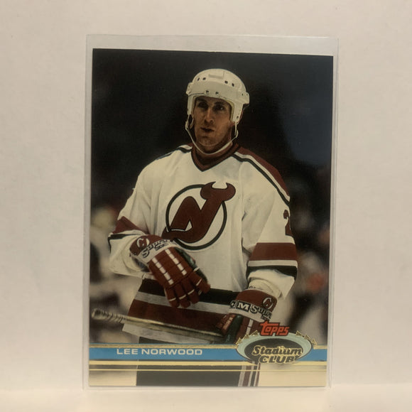 #317 Lee Norwood New Jersey Devils 1991-92 Topps Stadium Club Hockey Card LZ3
