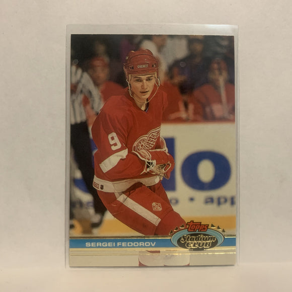 #316 Sergei Fedorov Detroit Red Wings 1991-92 Topps Stadium Club Hockey Card LZ3