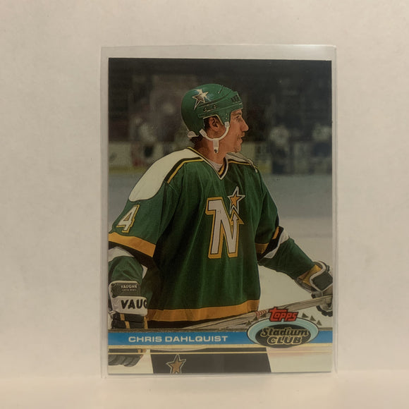 #314 Chris Dahlquist Minnesota North Stars 1991-92 Topps Stadium Club Hockey Card LZ3