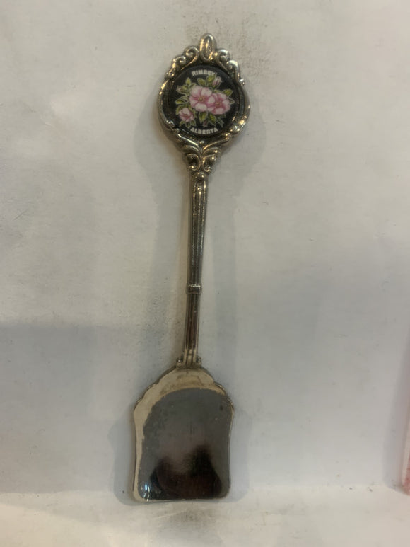 Rimbey Alberta Wild Rose Shovel Souvenir Spoon