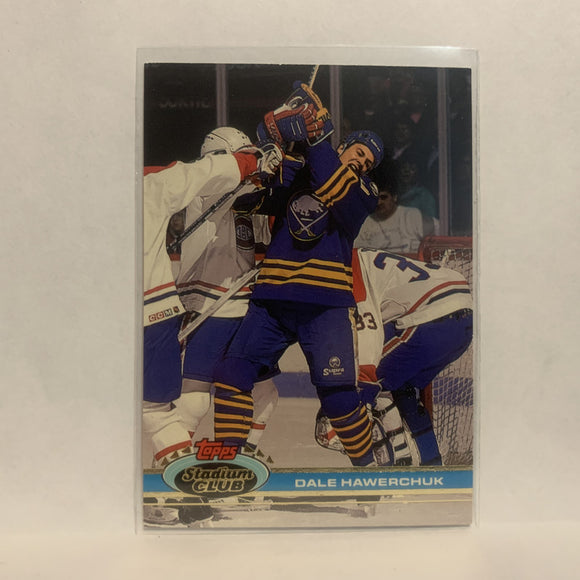 #312 Dale Hawerchuk Buffalo Sabres 1991-92 Topps Stadium Club Hockey Card LZ3
