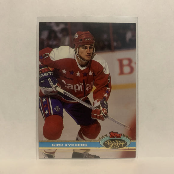 #307 Nick Kypreos Washington Capitals 1991-92 Topps Stadium Club Hockey Card LZ3