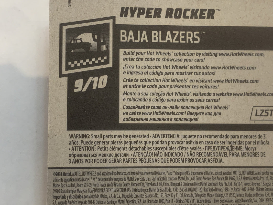Hyper Rocker Blue Red Blue Hyper Rocker Baja Blazers 2018 Hot Wheels Long Card New Dieca ...