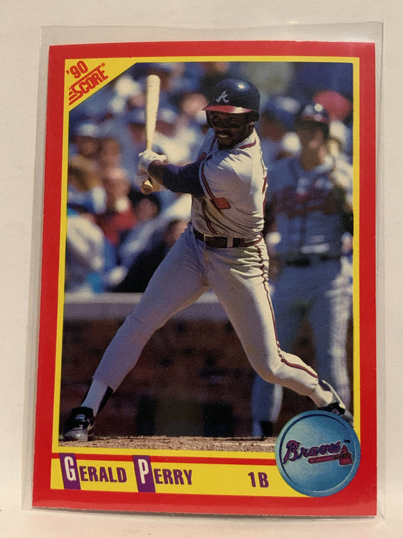 #249 Gerald Perry Atlanta Braves 1990 Score Baseball Card