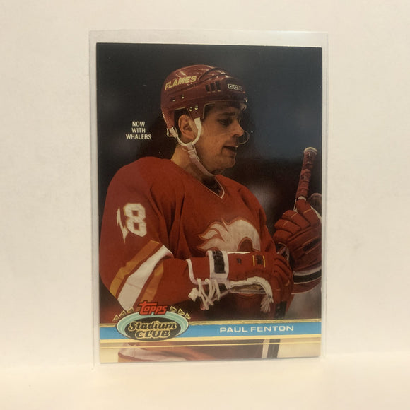 #327 Paul Fenton Hartford Whalers 1991-92 Topps Stadium Club Hockey Card LZ4