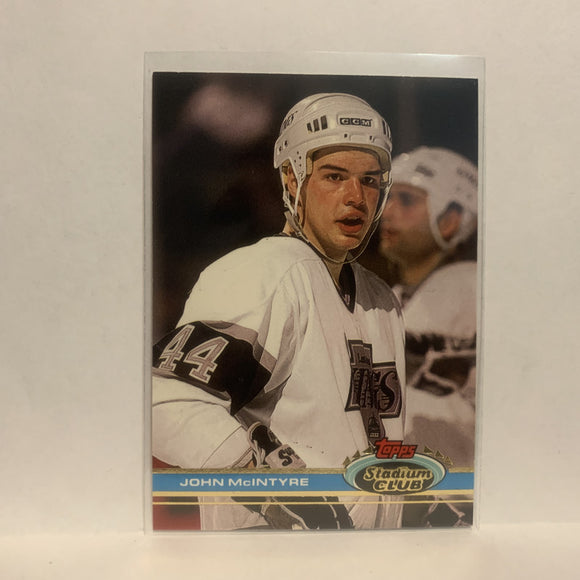 #324 John Mcintyre Los Angeles Kings 1991-92 Topps Stadium Club Hockey Card LZ4