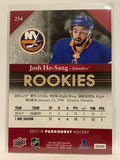 #254 Josh Ho-Sang Rookie Red New York Islanders 2017-18 Parkhurst Hockey Card