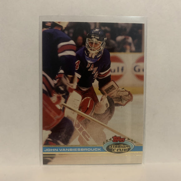 #323 John Vanbiesbrouck New York Rangers 1991-92 Topps Stadium Club Hockey Card LZ4