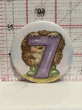 Number 7 Hedgehog Button Pinback