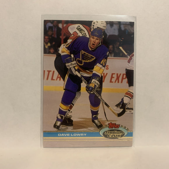 #303 Dave Lowry St Louis Blues 1991-92 Topps Stadium Club Hockey Card LZ4