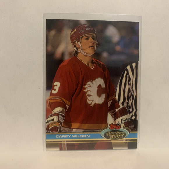 #301 Carey Wilson Calgary Flames 1991-92 Topps Stadium Club Hockey Card LZ4
