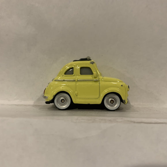 Yellow Fiat 500 CARS Disney Pixar Diecast Car GP