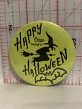 Happy Halloween Witch Bat Button Pinback