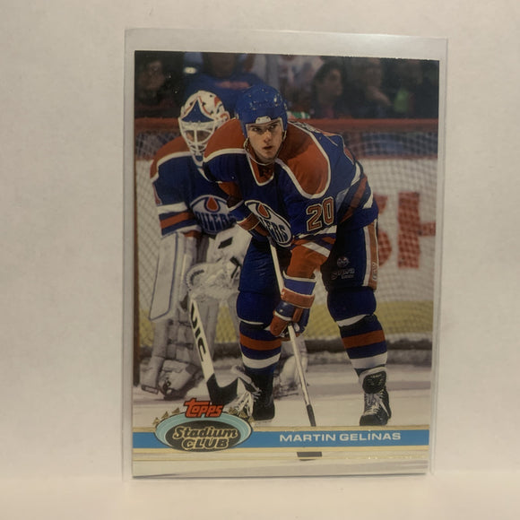 #11 Martin Gelinas Edmonton Oilers 1991-92 Topps Stadium Club Hockey Card LZ4