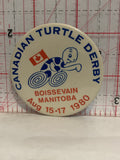 Canadian Turtle Derby Boissevain Manitoba Aug 1980 Button Pinback