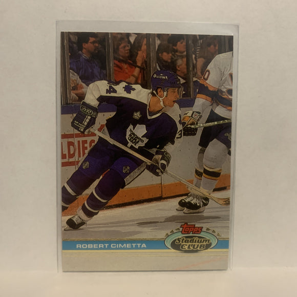 #9 Robert Cimetta Toronto Maple Leafs 1991-92 Topps Stadium Club Hockey Card LZ4