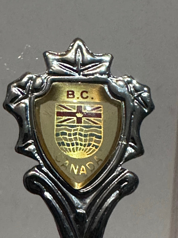British Columbia Dogwood Flower Crest Emblem  Souvenir Spoon
