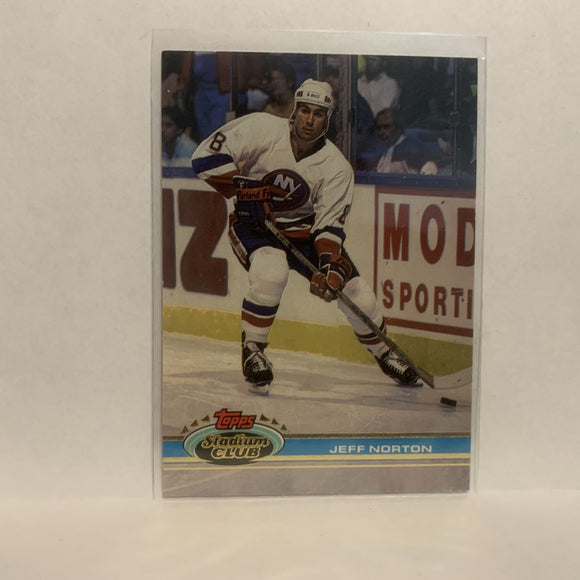 #98 Jeff Norotn New York Islanders 1991-92 Topps Stadium Club Hockey Card LZ4