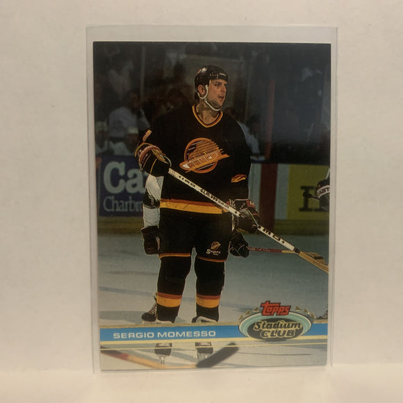 #17 Sergio Momesso Vancouver Canucks 1991-92 Topps Stadium Club Hockey Card LZ4