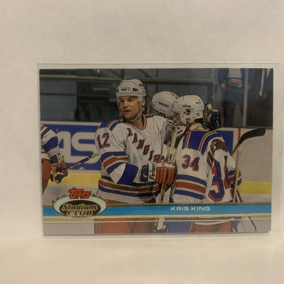#26 Kris King New York Rangers 1991-92 Topps Stadium Club Hockey Card LZ5