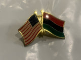 USA Pan African Friendship Flags Lapel Hat Pin