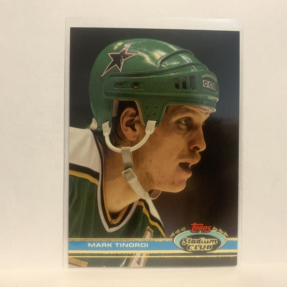 #392 Mark Tinordi Minnesota North Stars 1991-92 Topps Stadium Club Hockey Card LZ5