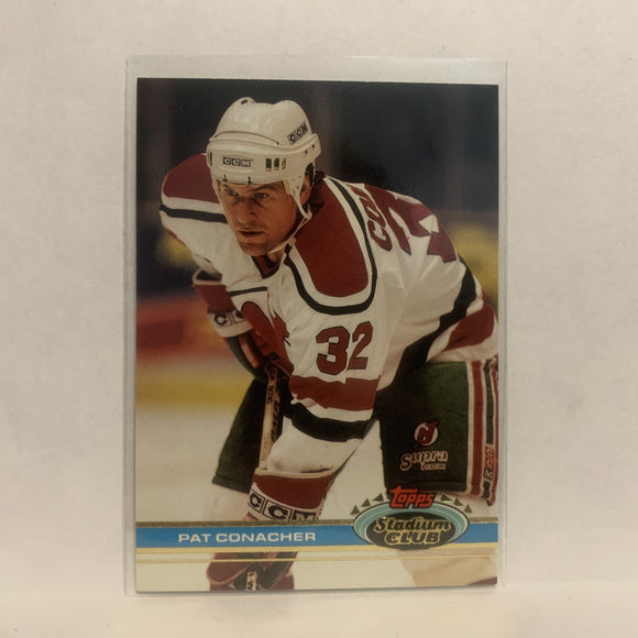 #387 Pat Conacher New Jersey Devils 1991-92 Topps Stadium Club Hockey Card LZ5
