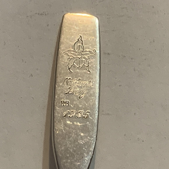 Mother's Day 1985 Orchid Flower Collectable Souvenir Spoon BR