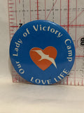 Our Lady of Victory Camp Love Life Logo Button Pinback