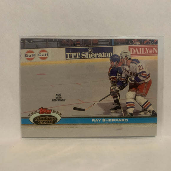 #381 Ray Shappard Detroit Red Wings 1991-92 Topps Stadium Club Hockey Card LZ5