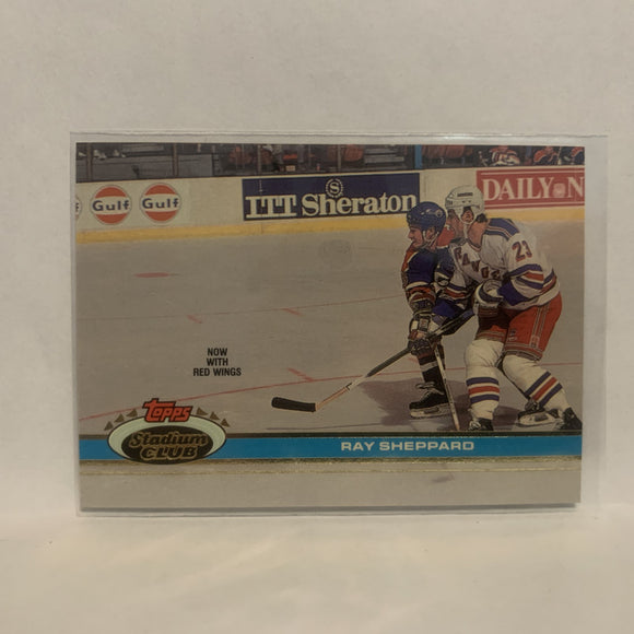 #381 Ray Shappard Detroit Red Wings 1991-92 Topps Stadium Club Hockey Card LZ5