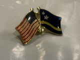 USA Curacao Friendship Flags Lapel Hat Pin