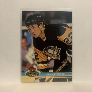 #380 Paul Stanton Pittsburgh Pengiuns 1991-92 Topps Stadium Club Hockey Card LZ5