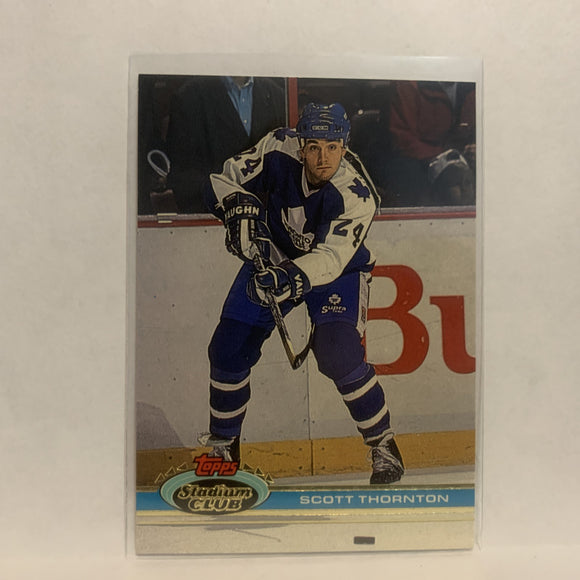 #378 Scott Thornton Toronto Maple Leafs 1991-92 Topps Stadium Club Hockey Card LZ5