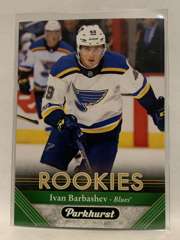 #256 Ivan Barbashev Rookie St Louis Blues 2017-18 Parkhurst Hockey Card