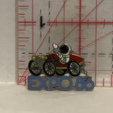 Expo 86 Astronaut Driving a Car Lapel Hat Pin
