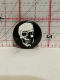 Skull Dollar Sign Eyes Button Pinback