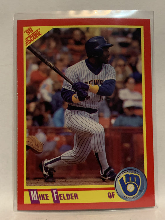#268 Mike Felder Milwaukee Brewers 1990 Score Baseball Card