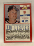 #274 Rich Yett Cleveland Indians 1990 Score Baseball Card