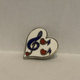 Music Note Heart Lapel Hat Pin