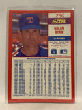 #250 Nolan Ryan Texas Rangers 1990 Score Baseball Card