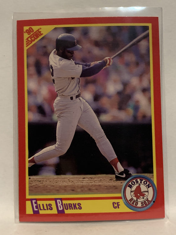 #340 Ellis Burks Boston Red Sox 1990 Score Baseball Card