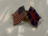 USA Great Britain Friendship Flags Lapel Hat Pin