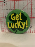 Get Lucky Shamrock Button Pinback