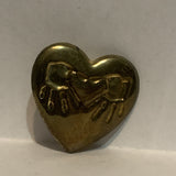Hand Prints on a Heart Lapel Hat Pin