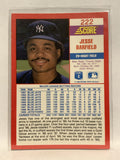 #222 Jesse Barfield New York Yankees 1990 Score Baseball Card